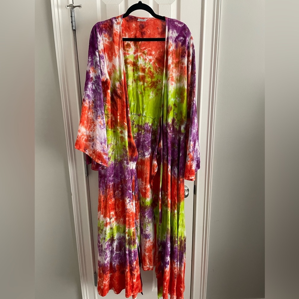 Rainbow Tie Dye Wrap Dress
